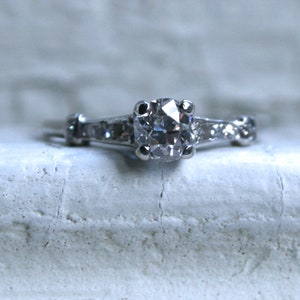 Gorgeous Antique Platinum Diamond Engagement Ring 0.75ct. image 2
