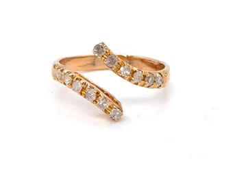 Vintage 18K Yellow Gold Diamond ByPass Ring - 0.48ct.