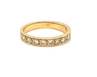 Vintage 14K Yellow Gold Pave Diamond Wedding Band - .27ct