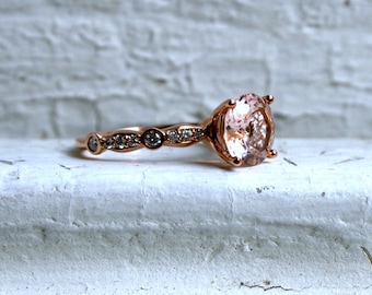 Morganite and Diamond Engagement Ring - 2.23ct.