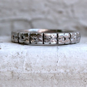 Lovely Vintage Diamond and Floral Bloom Eternity Platinum Wedding Band 0.30ct. image 1