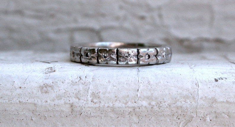 Lovely Vintage Diamond and Floral Bloom Eternity Platinum Wedding Band 0.30ct. image 1