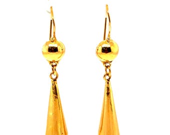 Brincos clássicos vitorianos em ouro amarelo 14K.