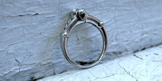 Vintage Platinum Channel Diamond Engagement Ring … - image 5