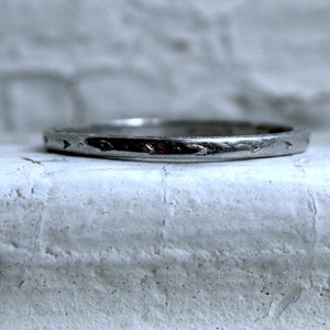 Vintage Engraved Platinum Wedding Band by Orange Blossom from 1927.
