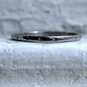 Vintage Engraved Platinum Wedding Band by Orange Blossom from 1927. image 1