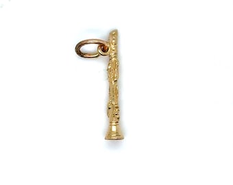 Vintage 14K Yellow Gold Clarinet Charm/ Pendant.
