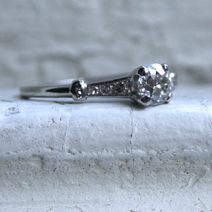 Gorgeous Antique Platinum Diamond Engagement Ring 0.75ct. image 1