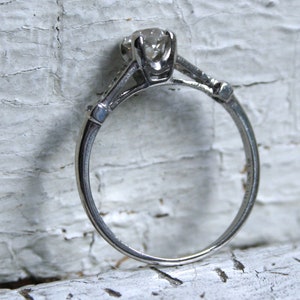 Gorgeous Antique Platinum Diamond Engagement Ring 0.75ct. image 6