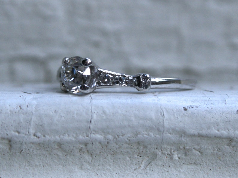 Gorgeous Antique Platinum Diamond Engagement Ring 0.75ct. image 3
