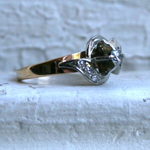 Vintage 18K White/ 14K Yellow Gold Diamond Engagement Ring. image 2