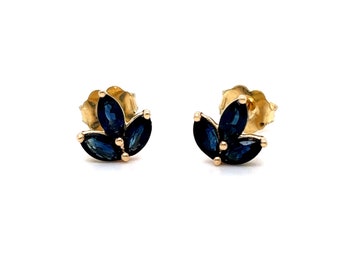 Sapphire Stud Earrings in 14K Yellow Gold - 1.00ct.