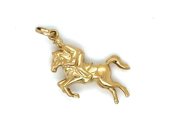 Vintage 14K Yellow Gold Jockey/Horse Charm/ Pendant.