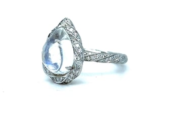 Moonstone Pave Diamond Classic Twist Ring.