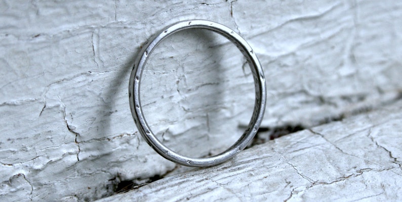 Vintage Engraved Platinum Wedding Band by Orange Blossom from 1927. image 5