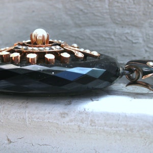 Antique Victorian 14K Yellow Gold Pendant Locket with Onyx, Pearls, and Enamel. image 3