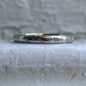 Fantastic Antique Floral Platinum/18K Yellow Gold Wedding Band.