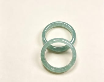 Blauwasser Jadeit Ring, solide natürliche burmesische Jade Band, Minimalist Geschenk