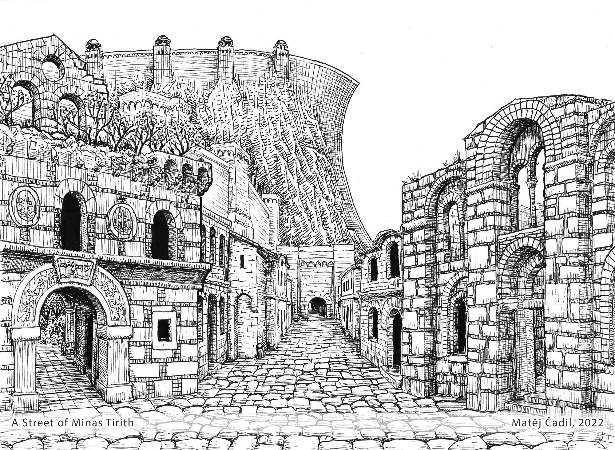 Street and Gate - Minas Tirith, Gondor by Dandelo1 on DeviantArt