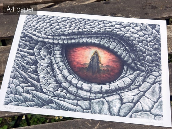 The Eye of Glaurung PRINTABLE Art Fantasy Illustration 
