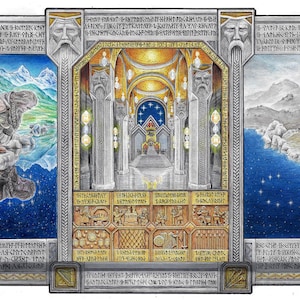 The Song of Durin – Embellished art print, Moria dwarves, J. R. R. Tolkien, Fantasy Illustration Art Print, Tolkien Gifts