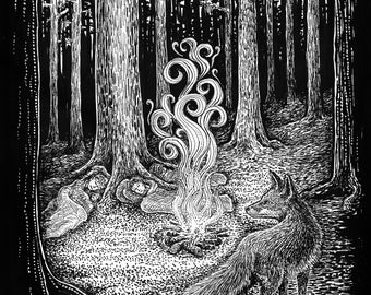 The Curious Fox – Signed Art Print - Tolkien Art, Illustration Fantasy Art Print, Middle-earth, Tolkien Gifts