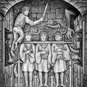 In the Barrow – Signed Art Print - fantasy illustration, J. R. R. Tolkien, Frodo Baggins, Barrow-wight
