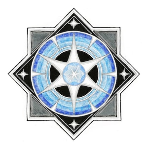 Eärendil&#39;s Heraldic Device – Embellished art print, Silmarillion Art, J. R. R. Tolkien, fantasy illustration, Tolkien Gifts