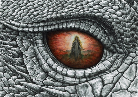 The Eye of Glaurung Signed Print Tolkien Art Fantasy 