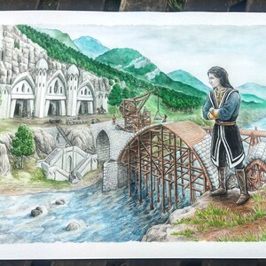 Le Pietre dell'Orgoglio - Arte Originale - J. R. R. Tolkien, arte fantasy, Il Silmarillion, Regali di Tolkien