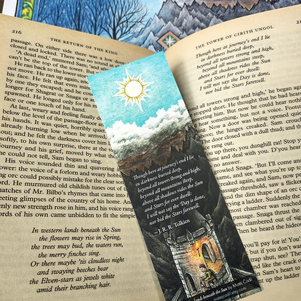 In western lands beneath the Sun – J. R. R. Tolkien Bookmark | Lord of the Rings | Fantasy Bookmark | Tolkien Gifts