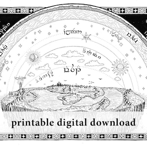 Ambarkanta: The Shape of the World – PRINTABLE art – fantasy illustration, J. R. R. Tolkien, Silmarillion