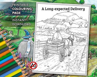 A Long-expected Delivery – PRINTABLE Colouring Page | J. R. R. Tolkien | Colouring Sheet for Adults and Kids