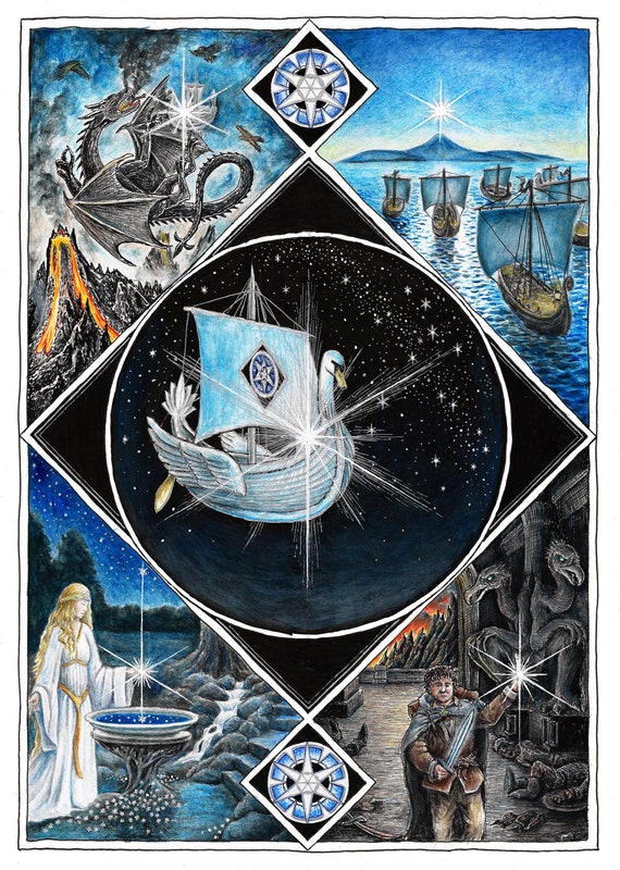 The Light of Hope Embellished Art Print J. R. R. Tolkien - Etsy