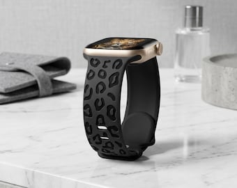 Leopardenmuster Silikon Apple Uhrenarmband Damen Serie 10 9 8 7 SE Ultra 2