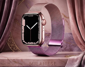 Milanese Loop Apple Watch Armband Edelstahl Mesh Strap 49 mm 45 mm 44 mm 42 mm 41 mm 40 mm 38 mm, Magnetisch Luxus iWatch Band