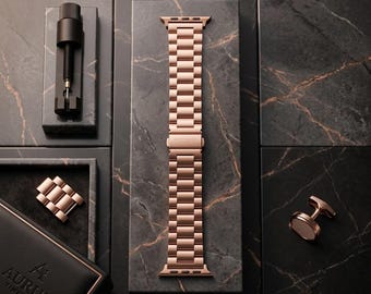 Luxus Edelstahl Apple Uhrenarmband - Verstellbarer Metall Glieder Armreif für Alle Modelle