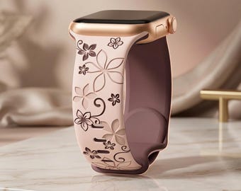 Blumen Silikon Apple Uhrenarmband, Frauen stilvolles Accessoire