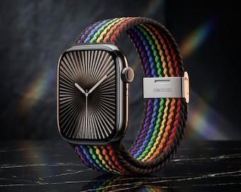 Geflochtenes Schlaufenarmband für Apple-Uhr, Stretch-Nylonband, Alle Größen (38-49 mm)