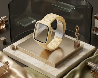 Silikonarmband für Apple Watch mit Schutzhülle, Armband mit vollständiger Abdeckung Zubehör