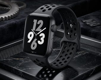 Atmungsaktives Silikon Sportarmband für Apple Watch - Weicher iWatch Strap (49 mm)