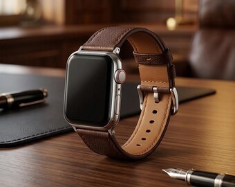 Business Lederarmband für Apple Watch – Klassisches Business Armband für Herren & Damen (38–49 mm)
