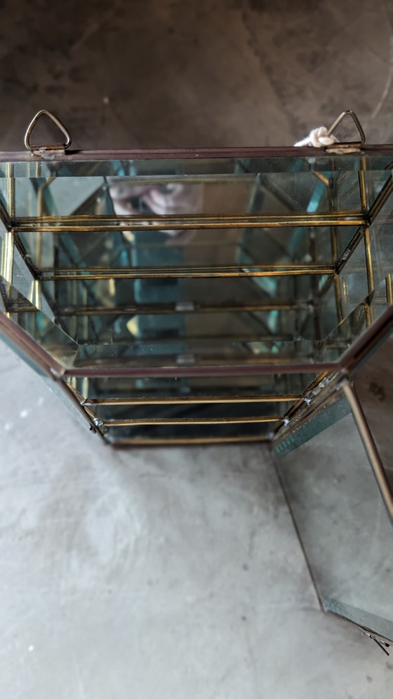 Vintage Gold Framed and Glass Jewelry Box - image 7