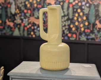 Mid Century Modern Yellow Water Pitcher or Vase - RARE ART Deco FIND