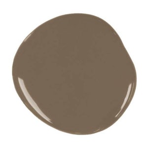 May include: A smooth, round, brown paint sample.