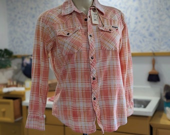 Vintage Washed Flannel-Peach Size YL