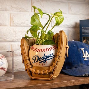 Decorative Sphere Planter | Baseball Flower Pot | Indoor Garden Planter | Modern Home & Patio Decor