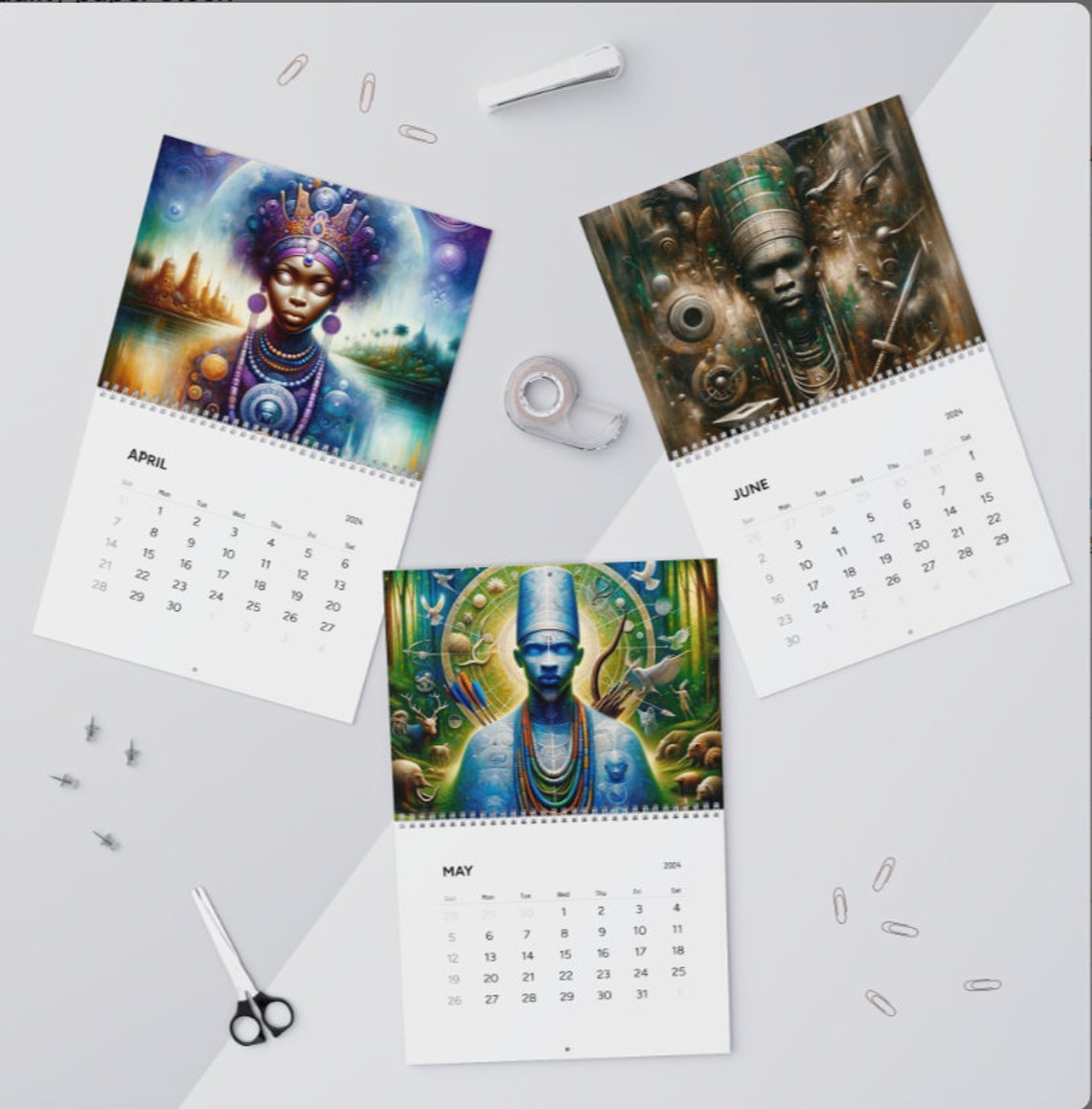 2024 Orisha Calendar Elegba, Oshun, Shango, Obatala, Orisha Oracle