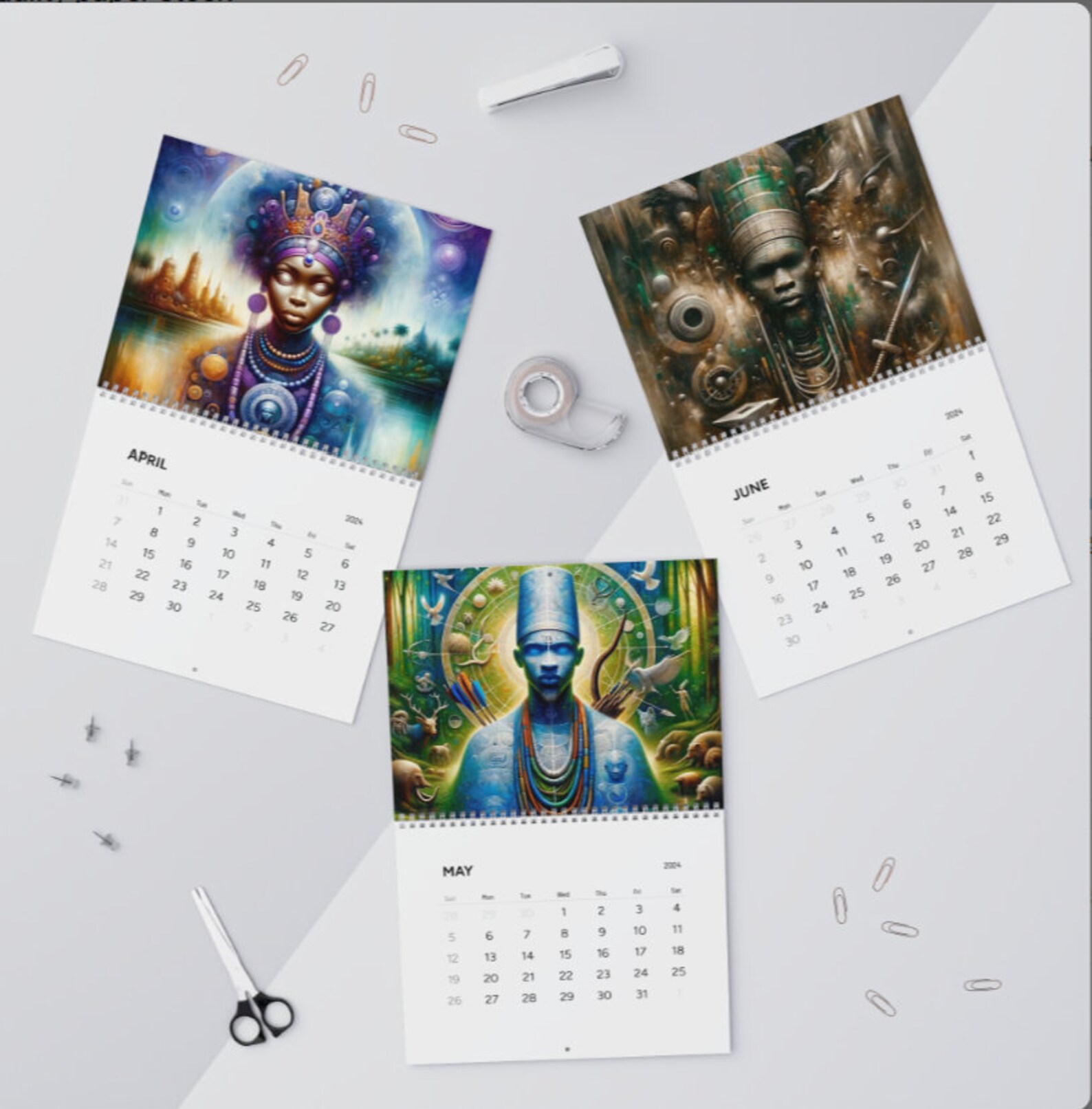 2024 Orisha Calendar Elegba, Oshun, Shango, Obatala, Orisha Oracle