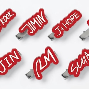 Conjunto de Presilhas de Cabelo Acrílicas com Nomes dos Membros da Turnê Arirang do BTS nos EUA, Presente para Fãs da Turnê Mundial de 2026, Pingente K-pop, Roupa para Show, Presente para ARMY